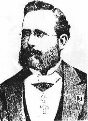 Figure 1 : Auguste Kerckhoffs (1835-1903) (WikiCommons, in Eugen Drezen, Historio de la Mondo Lingvo, Leipzig, 1931, p. 102).